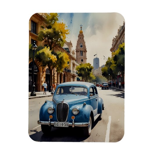 Buenos Aires Aquaremalkunst Magnet (Vertikal)