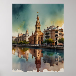Buenos Aires Aquaremalkunst Poster