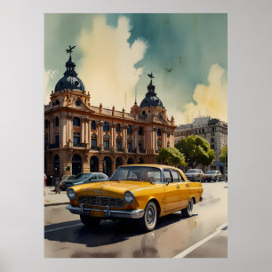 Buenos Aires Aquaremalkunst Poster