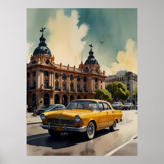 Buenos Aires Aquaremalkunst Poster (Vorne)