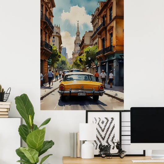 Buenos Aires Aquaremalkunst Poster (Heimbüro)