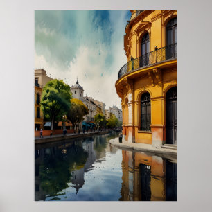 Buenos Aires Aquaremalkunst Poster