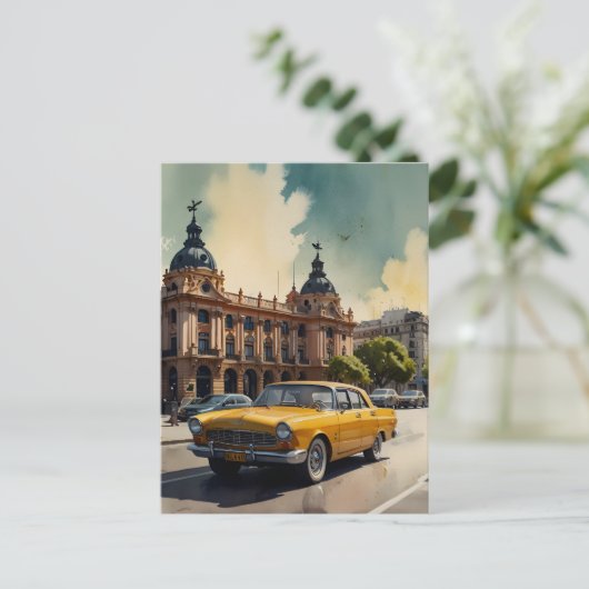 Buenos Aires Aquaremalkunst Postkarte (Stehend Vorderseite)