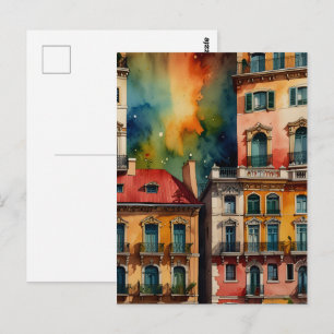 Buenos Aires Aquaremalkunst Postkarte