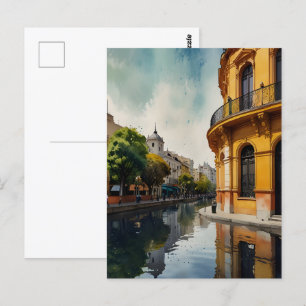 Buenos Aires Aquaremalkunst Postkarte