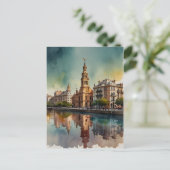 Buenos Aires Aquaremalkunst Postkarte (Stehend Vorderseite)