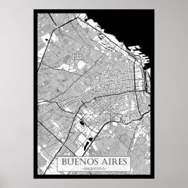 Buenos Aires Argentina Map Poster