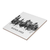 Buenos Aires Argentina Skyline BW Fliese (Seite)
