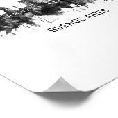 Buenos Aires Argentina Skyline BW Poster (Ecke)