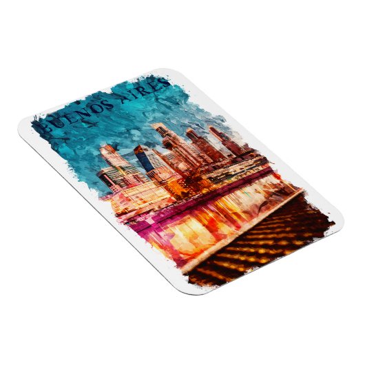 Buenos Aires Argentina Skyline by Night City View Magnet (Rechte Seite)
