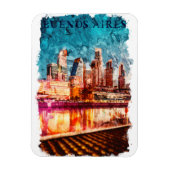 Buenos Aires Argentina Skyline by Night City View Magnet (Vertikal)