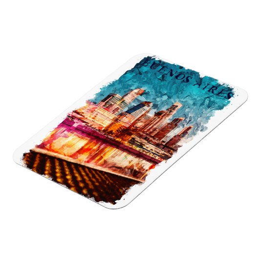 Buenos Aires Argentina Skyline by Night City View Magnet (Linke Seite)
