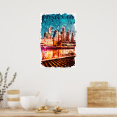 Buenos Aires Argentina Skyline by Night City View Poster (Küche)