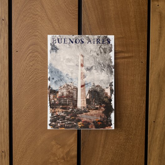 Buenos Aires Argentina Skyline Watercolor Postkarte