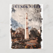 Buenos Aires Argentina Skyline Watercolor Postkarte (Vorderseite)
