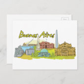 Buenos Aires, Argentinien Berühmte Stadt Postkarte (Vorne/Hinten)