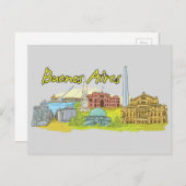 Buenos Aires, Argentinien Berühmte Stadt Postkarte (Vorne/Hinten)