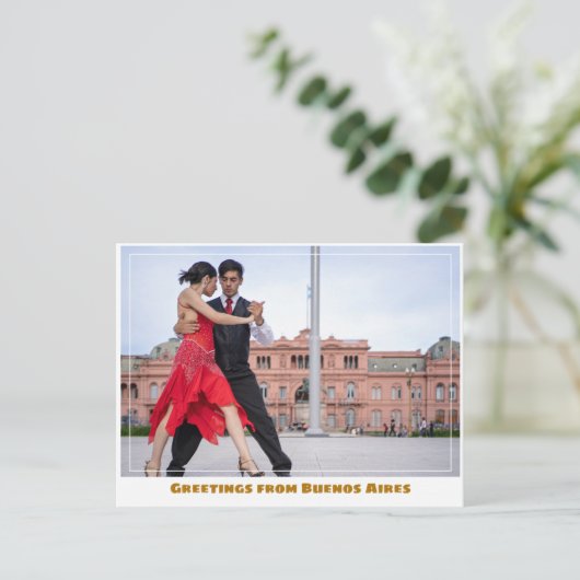 Buenos Aires Argentinien Casa Rosada w Tango Dance Postkarte (Stehend Vorderseite)