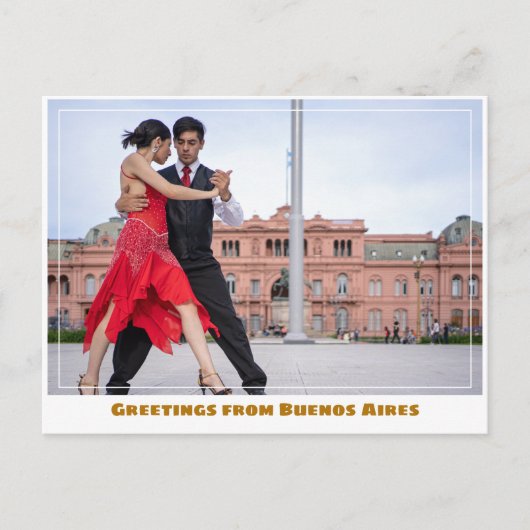 Buenos Aires Argentinien Casa Rosada w Tango Dance Postkarte (Vorderseite)