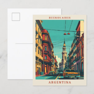 Buenos Aires Argentinien Elegante Vintage Reise Postkarte