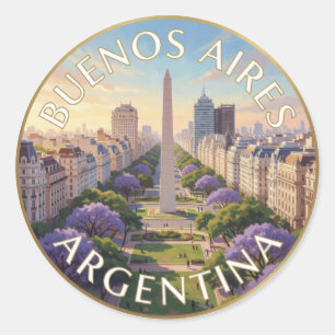 Buenos Aires Argentinien ikonische Stadt-Reiseszen Runder Aufkleber