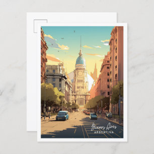 Buenos Aires Argentinien Jahrgang Reisevorführung Postkarte