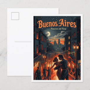 Buenos Aires Argentinien Jahrgang Reisevorführung Postkarte