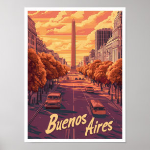 Buenos Aires Argentinien Kunst Vintage Reise Poster