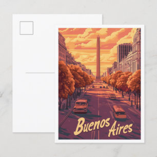 Buenos Aires Argentinien Kunst Vintage Reise Postkarte