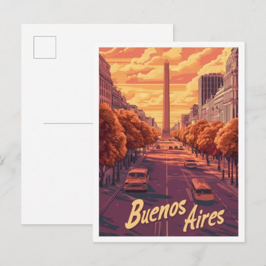 Buenos Aires Argentinien Kunst Vintage Reise  Postkarte (Vorne/Hinten)