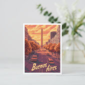 Buenos Aires Argentinien Kunst Vintage Reise  Postkarte (Stehend Vorderseite)