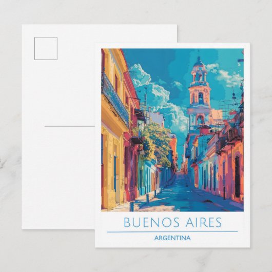 Buenos Aires Argentinien Kunst Vintage Reise  Postkarte (Vorne/Hinten)