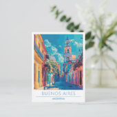 Buenos Aires Argentinien Kunst Vintage Reise  Postkarte (Stehend Vorderseite)