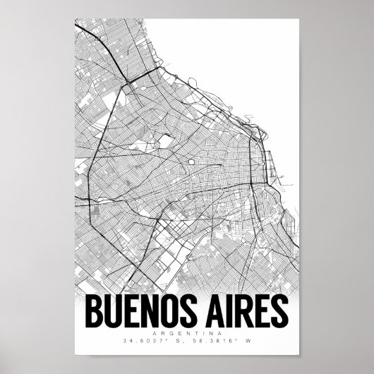 Buenos Aires Argentinien Minimalistische Karte Poster (Vorne)