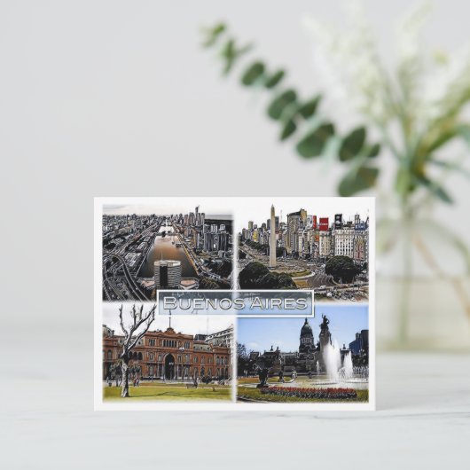 Buenos Aires - Argentinien - Mosaik - Postkarte (Stehend Vorderseite)