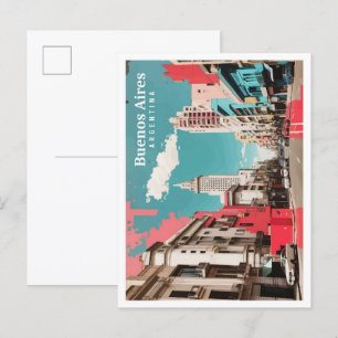Buenos Aires Argentinien Pop Art Reiseillustration Postkarte