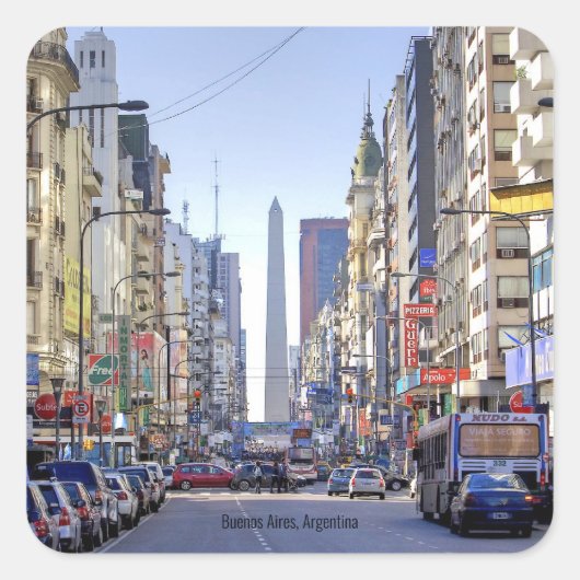 Buenos Aires, Argentinien Quadratischer Aufkleber (Vorderseite)