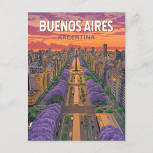 Buenos Aires Argentinien Reise Kunst Vintage Postkarte