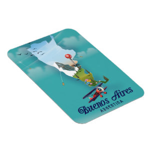 Buenos Aires, Argentinien Reiseplakat Magnet