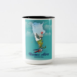 Buenos Aires, Argentinien Reiseplakat Zweifarbige Tasse