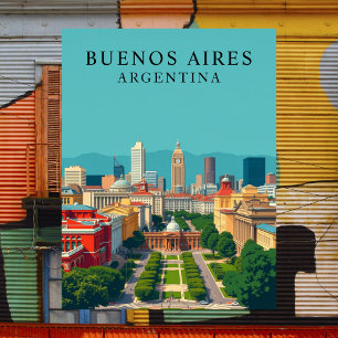 Buenos Aires, Argentinien Retro-Reise Kunst Postkarte