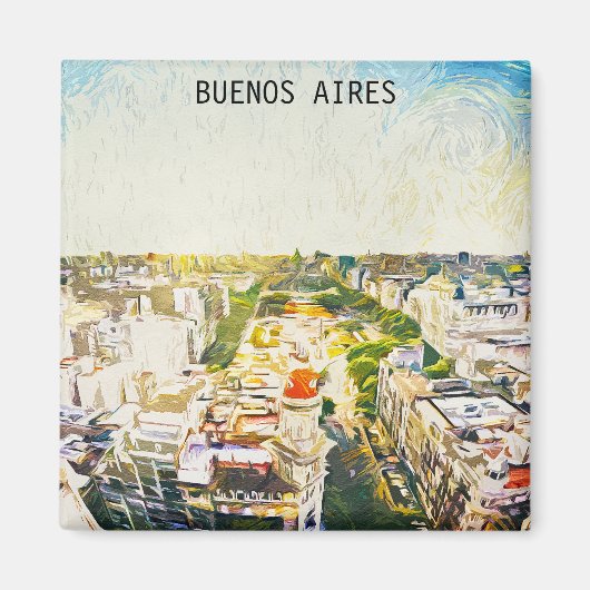 Buenos Aires Argentinien Schrift Malerei Magnet (Vorne)