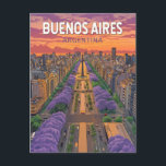 Buenos Aires Argentinien Vintag Postkarte<br><div class="desc">Buenos Aires retro Vektor Reise Design. Buenos Aires,  die pulsierende Hauptstadt Argentiniens,  ist bekannt für seine europäisch inspirierte Architektur,  seine reiche Tangokultur und seine erstklassige Küche.</div>