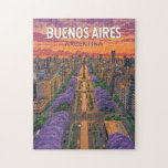 Buenos Aires Argentinien Vintag Puzzle<br><div class="desc">Buenos Aires retro Vektor Reise Design. Buenos Aires,  die pulsierende Hauptstadt Argentiniens,  ist bekannt für seine europäisch inspirierte Architektur,  seine reiche Tangokultur und seine erstklassige Küche.</div>