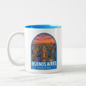 Buenos Aires Argentinien Vintag Zweifarbige Tasse (Links)