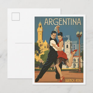Buenos Aires Argentinien Vintage Reise Postkarte