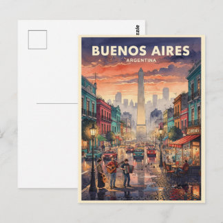 Buenos Aires Argentinien Vintage Reise Postkarte