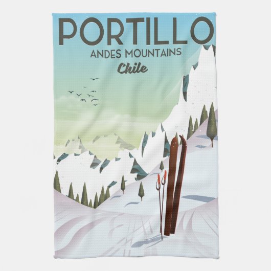 Buenos Aires, Argentiniens Reiseplakat Geschirrtuch (Vertikal)