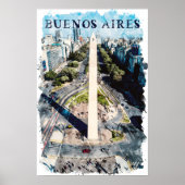 Buenos Aires Argentiniens Skyline-Abbildung Poster (Vorne)