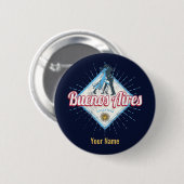 Buenos Aires City Argentina Retro Tango Vintag Button (Vorne & Hinten)